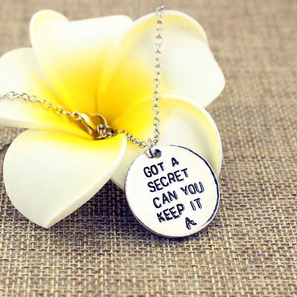 

vintage silver color necklace got a secret can you keep it tv series simple round pendant necklaces jewlery
