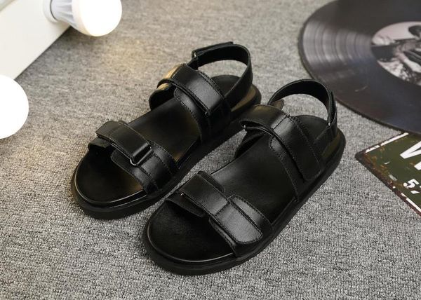 

men sandals black leather punk style leisure summer mens gladiators new arrival 2020