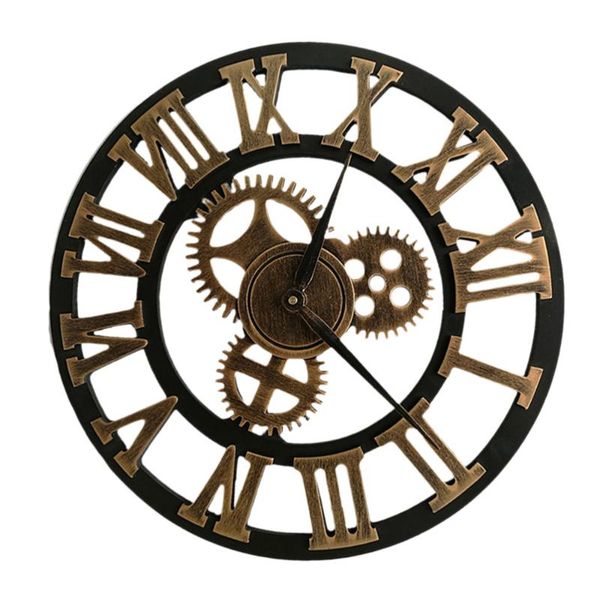 

industrial gear wall clock decorative wall clock industrial style (30cm golden shipment without battery