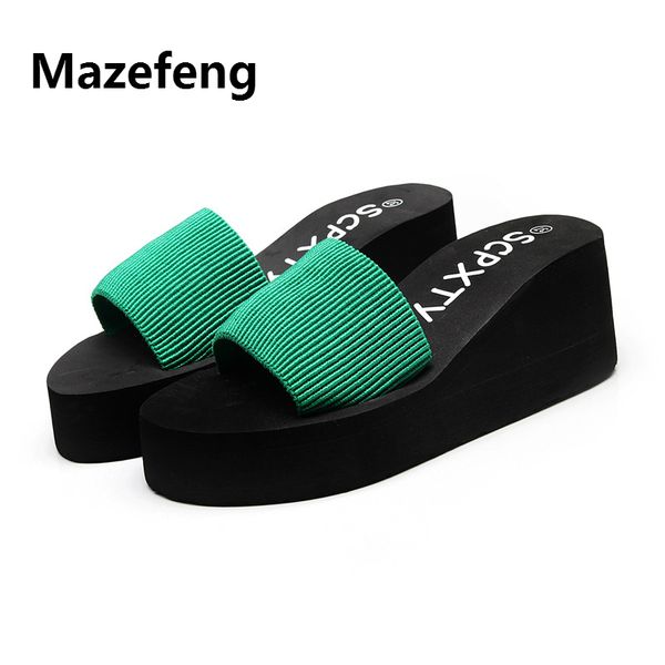 

mazefeng 2020 summer slippers woman wedge platform beach flip flops slippers for women black eva lady shoes zapatos mujer