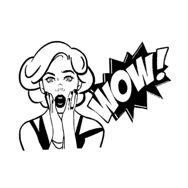 

10.7*15.2cm wow surprised lady popular fashion style car sticker vinyl car decal funny personality stickers