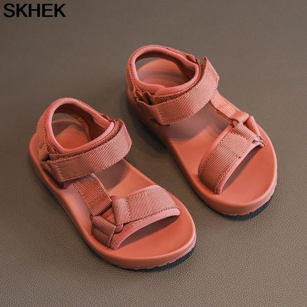

skhek 2020 boys sandals kid sandals children shoes rubber school shoes breathable open toe casual boy sandal lj200827, Black;red