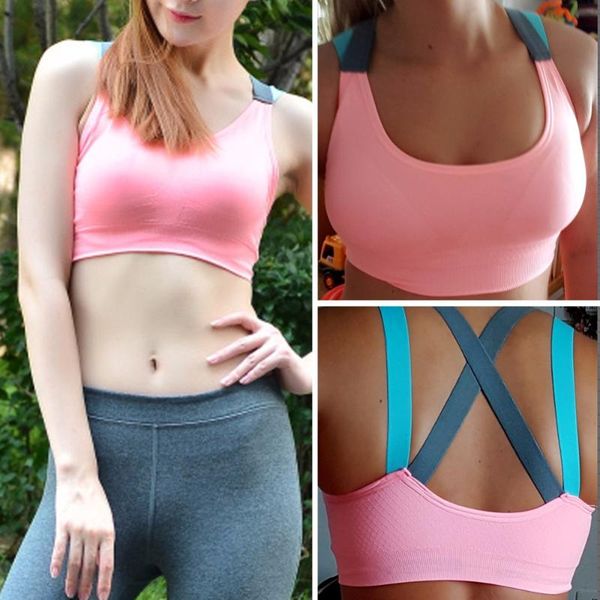 

gym clothing fitness sports bra nylon women adjustable shakeproof yoga vest bodybuilding underwear push up running, White;black