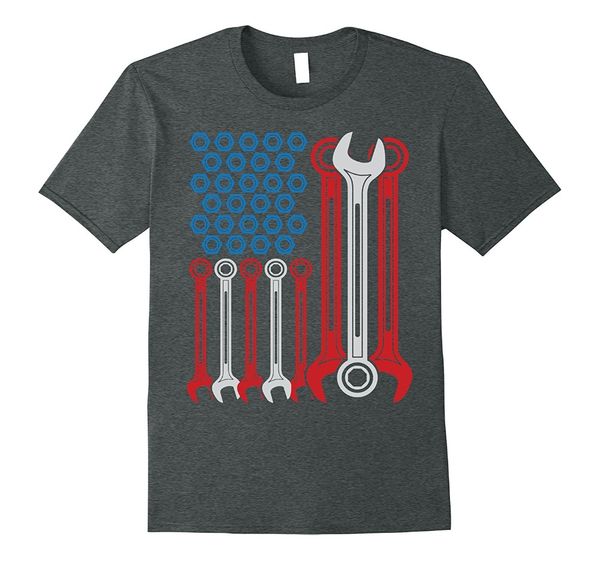 

2019 short sleeve cotton man clothing tshirt homme mechanic t shirt - patriotic mechanic usa american flag tee shirts