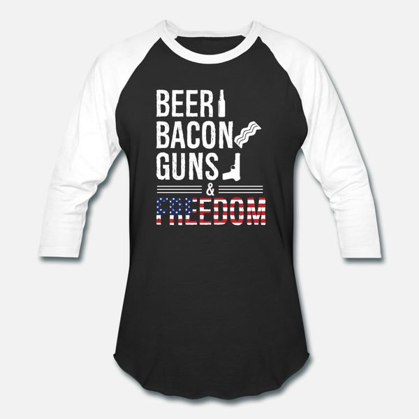 

пиво bacon пистолеты свобода гордых американцев тенниски мужчин печать футболка euro размер s-3xl охладиться дряблой смешной повседневное ле