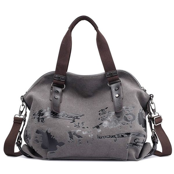 

women's canvas shoulder bags vintage graffiti print handbags female shoulder bags ladies totes fashion large bag
