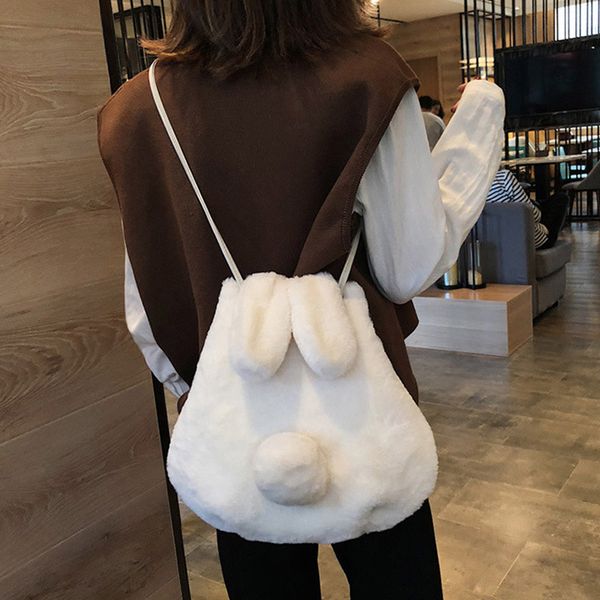

women girl cute plush shoulder bags cartoon ear tail crossbody bag fa$3