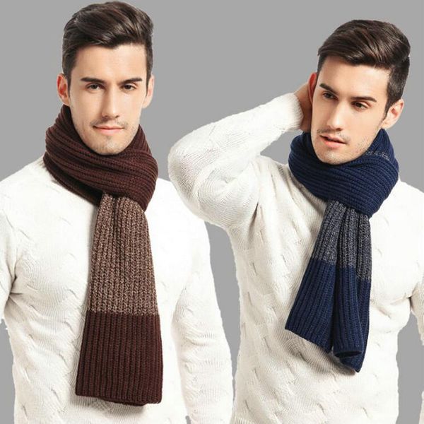 

men's scarf autumn and winter scarf warm long bib, Blue;gray