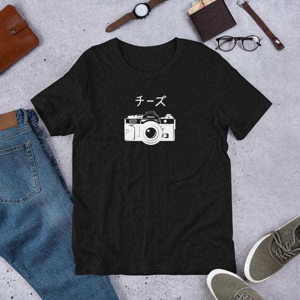 

kase katakana graphic say cheese camera tshirt katakana graphic tee funny pgrapher t shirt