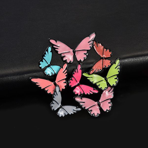 

d&rui jewelry butterfly pink enamel brooch pin for women girls wedding jewelry gift charms metal new design coat brooches pins, Gray