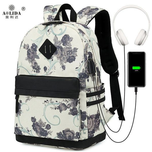 

leather luggage tag2020 cross-border new jacquard backpack female artistic student bag leisure travel backpack computer bag one product drop