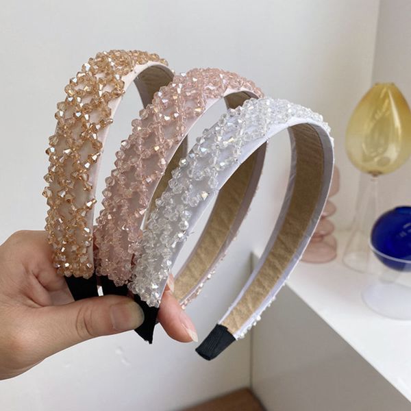 

2020 vintage crystal bead bezel hair band women headband girls hair accessories hoop clips opaska do wlosow diademas