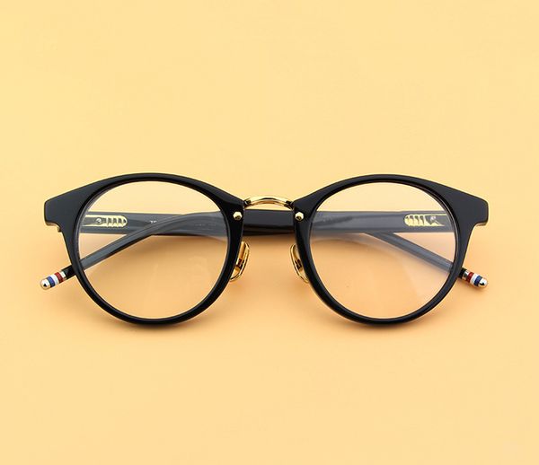 

2020 round eyeglasses thom brand glasses frames men women spectacle prescription glasses myopia frames clear oculos, Black