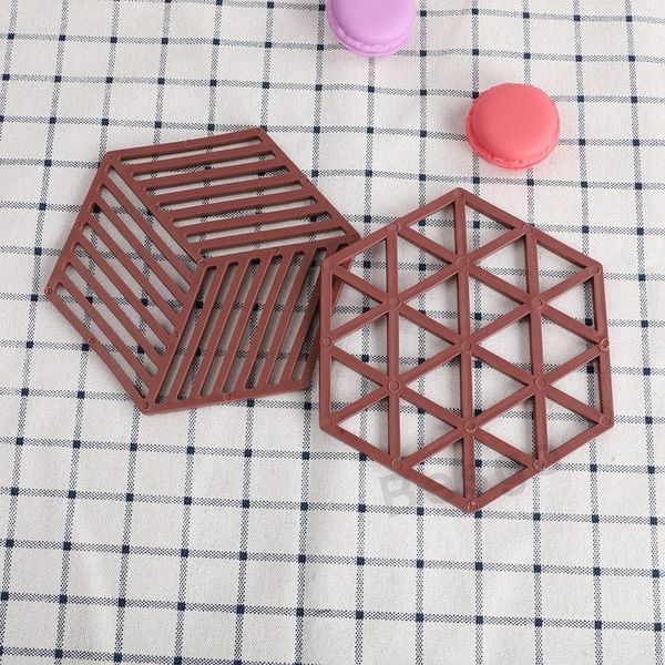 

polygon coasters cup mat non slip mug coaster tpe heat insulation pad placemat table mats home decoration kitchen tool dbc bh2737