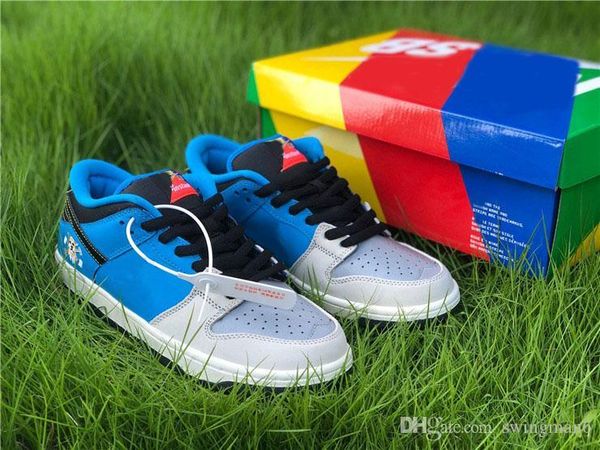 

new instant skateboards x sb low skateboarding shoes men running shoes grey toe 3m reflective blue hero sports sneakers with box