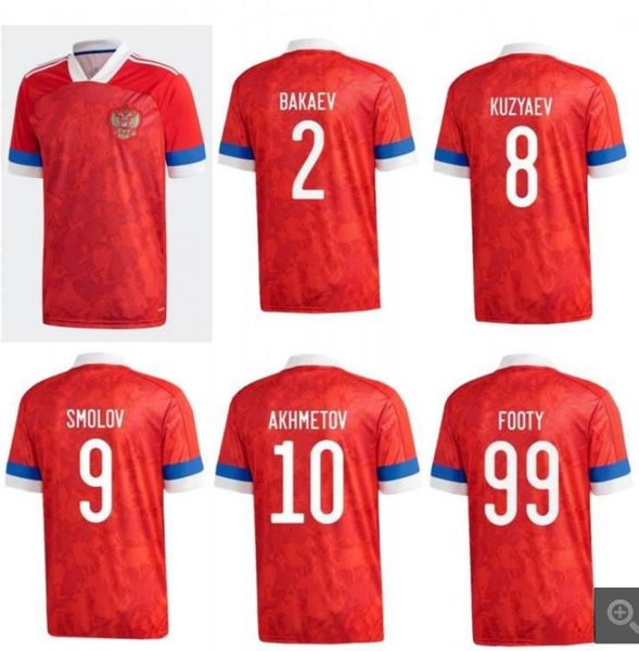 

russia soccer jersey #10 akhmetov dzyuba soccer shirt mens #17 golovin smolov yusupov football uniform 2020-21, Black;yellow