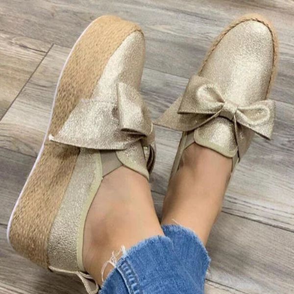 

2020 women flats shoes platform sneakers leather suede ladies loafers slip on bows flats moccasins casual shoes, Black