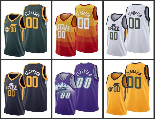 

utah jazz jor dan clarkson men city basketball jersey, Black
