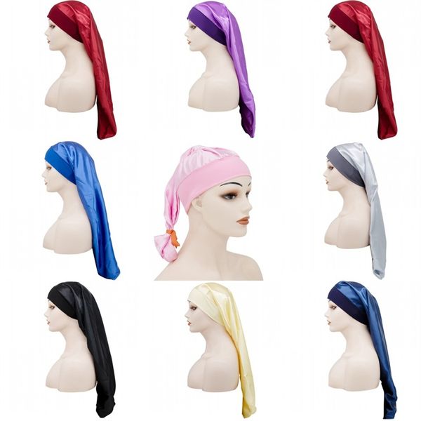 

длинные шапки silk satin hair бонеты head wrap монтажн durag хвостик эластичность cap droop мода beanie тюрбан женщин lady 5 68dc c2