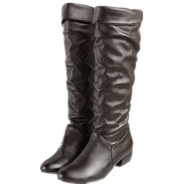 

plus size 34-43 fashion new arrival winter mid-calf women boots black white brown flats heels half boots autumn snow shoes yuj7