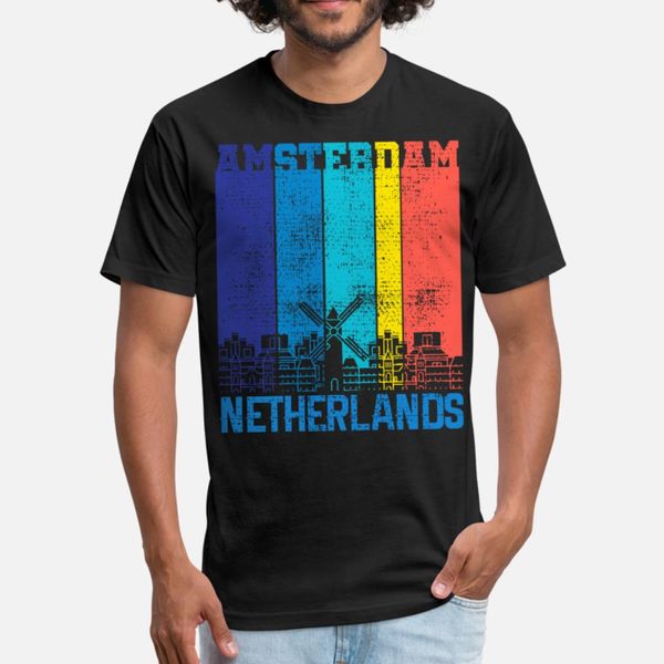 

amsterdam windmills cheese t shirt men customized 100% cotton crew neck natural anti-wrinkle fashion summer style letter shirt