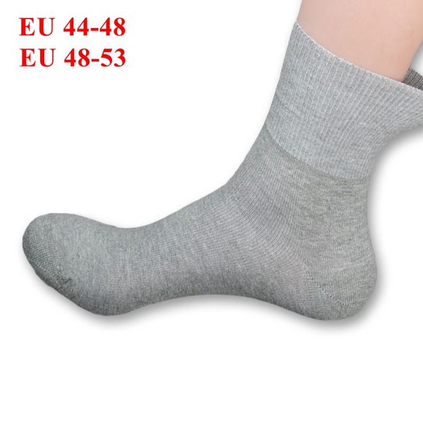

men's socks spring autumn solid mens dress plus large big size eu 48-53 business crew 6 pairs 44-48 classic cotton, Black