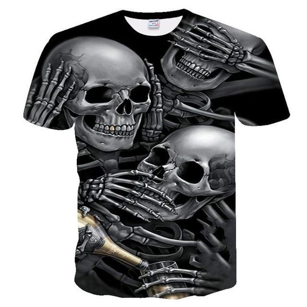 

3d skull poker men brand mens 3d print shirts harajuku kawaii humor men clothing