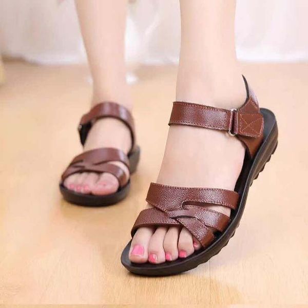 

fashion women sandals summer flats real leather platform rsandals flats shoes slide slipper sandals ladies beach shoes shoe09 p5, Black
