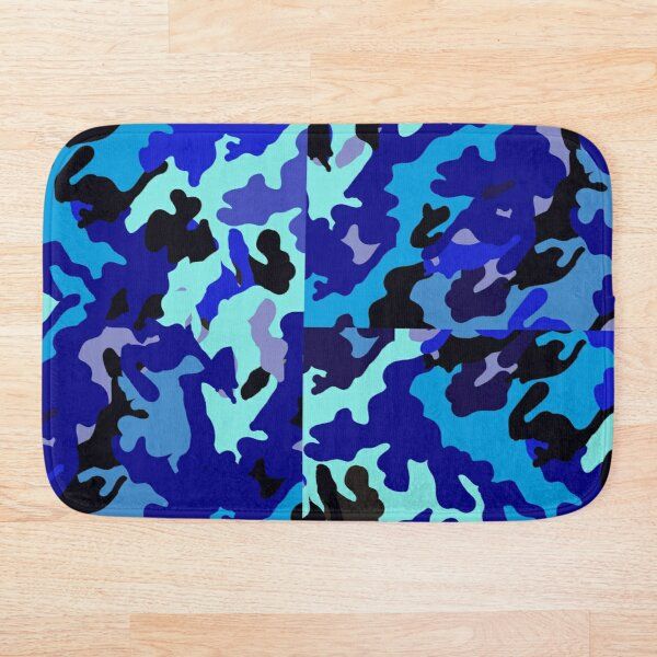 

blue camo or camouflage bath mat carpet anime home soft fur rugs baby children mats bedroom living room floor door mat