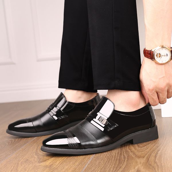 

hidden heels 6cm loafers men formal leather shoes for men classic black brown dress shoes man vestito uomo elegante