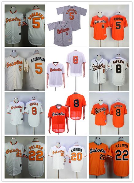 

mens 2020 jersey 5 robinson 8 ripken 20 f.robinson 22 palmer 33 murray white gey baseball jerseys, Blue;black