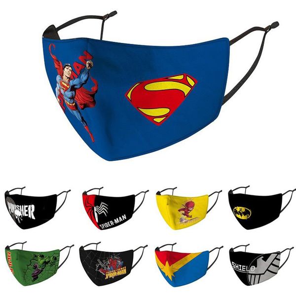 

2020 designer face mask fashion kids face masks children's mask dextrous dustproof and smog cold protection spiderman batman super