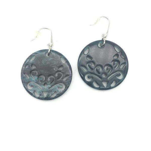 

vintage round pendant blue acrylic earrings for women fashion jewelry drop earring brincos brinco pendientes oorbellen 2020, Silver