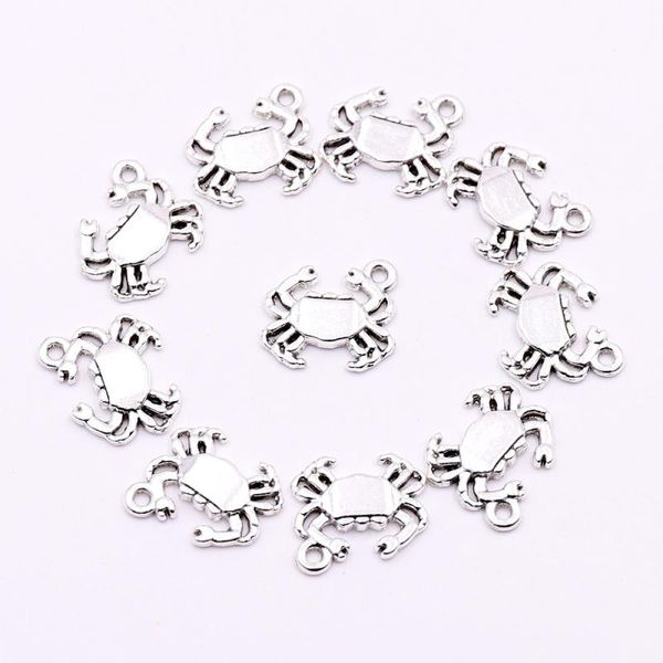 

charms 10pcs 30pcs diy crab components for jewelry crafts earrings bracelets making sea animals, Bronze;silver