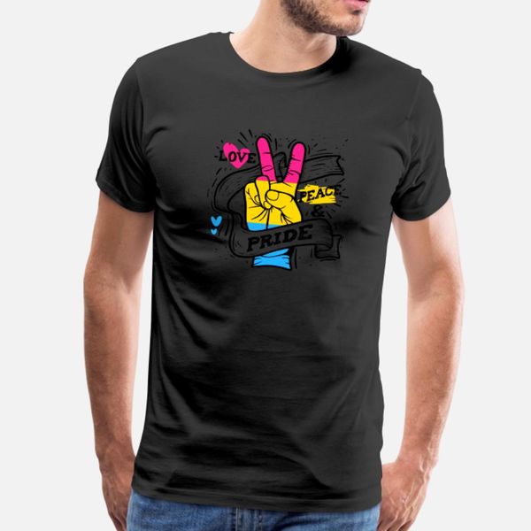 

пан любовь мира pride cute lgbtq gay parade тенниска мужчины настройка хлопок o-образным вырезом тонкий смазливая здание весна осень картинк
