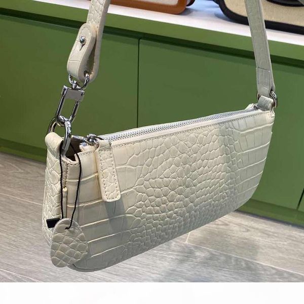 

byfar niche baguette bag leather handbag shoulder bag tide female crocodile pattern leather bag underarm color mini sassafras