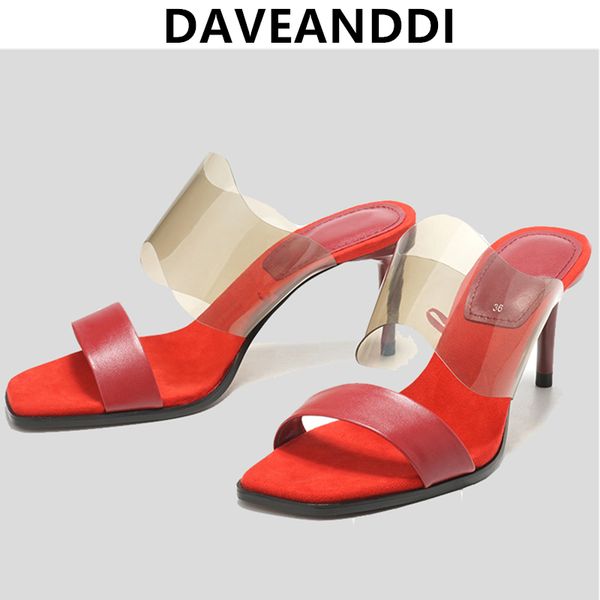 

dave&di 2020 women shoes women sandals summer shoes ins fashion blogger color collision red heels sandals woman, Black