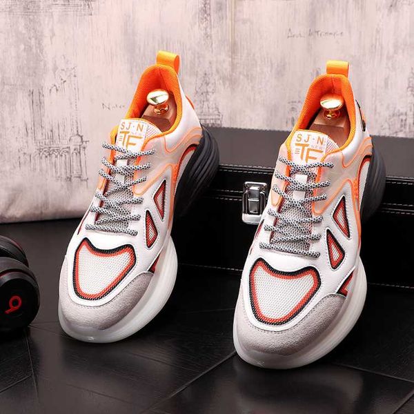 

thick bottom men shoes hip-hop sneakers trainers loafers web celebrity prom shoes zapatillas hombre, Black