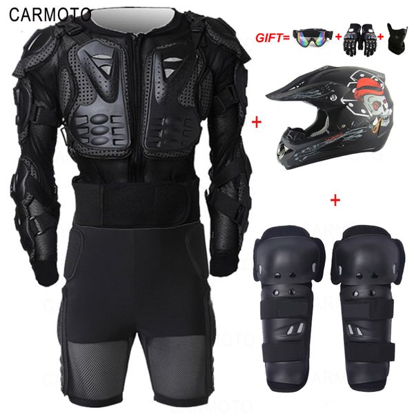 

motorcycle jacket motocross racing motorcycle body armor protective gear jacket+shorts pants +full helmet combination