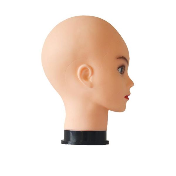 

dummy with clamp stand bald 55cm for display women hat wig head mannequin realistic mgyvs, White