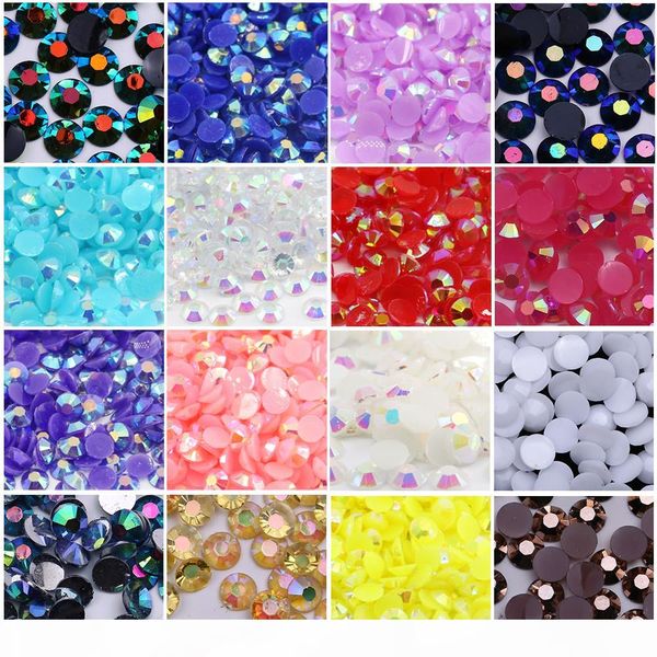 

jelly white ab resin flat back rhinestone all size 3mm,4mm,5mm,6mm in wholesale prcie with rhinestone, Black