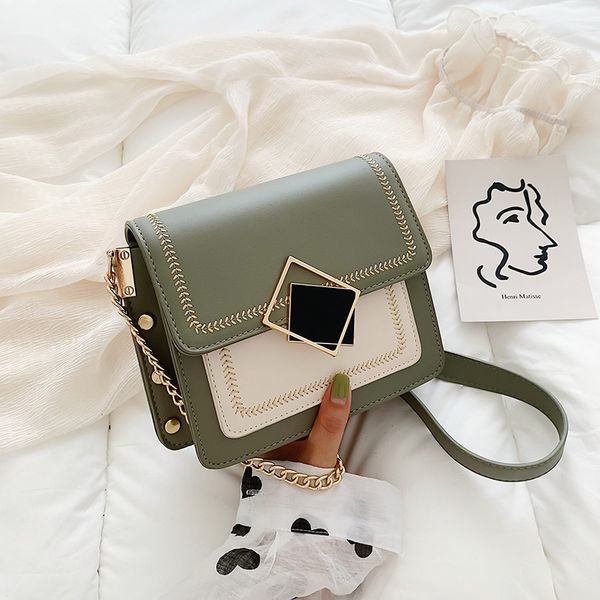 

chain pu leather crossbody bags for women 2020 small shoulder messenger bag special lock design female travel handbags