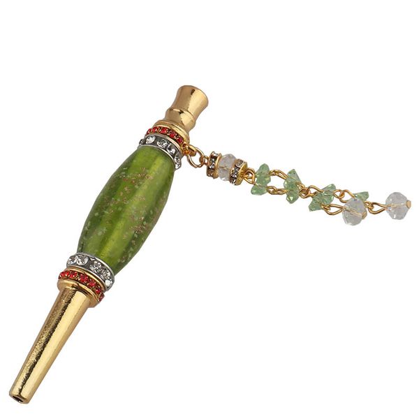 peça luminosa Handmade metal Hookah Bocal Boca Dicas noctilucentes árabe Drip Tip Shisha Boca incrustada de jóias de diamante fumadores DHL