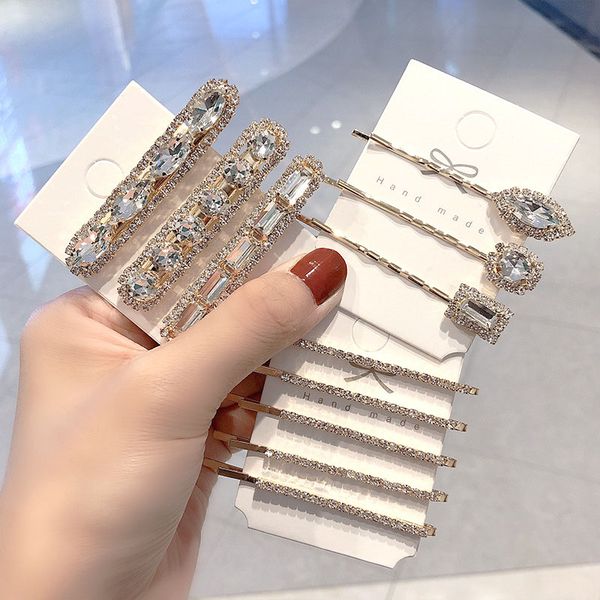 

3шт сияющий кристалл слово клип клипы женщин стразы для волос заколки bling люкс styling шпилька ювелирных изделий девочки аксессуары для во, Golden;silver