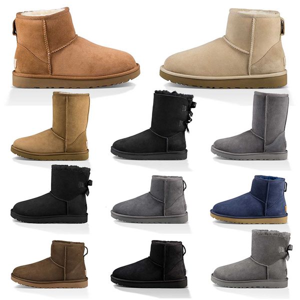 

australia women boots ankle ladies girls short mini knee tall winter snow boot bow ankle bowtie black grey chestnut size 36-41