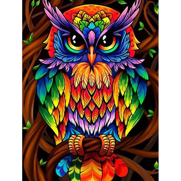 

custom size diy paint by numbers colors owl hand oil painting on canvas for kids
