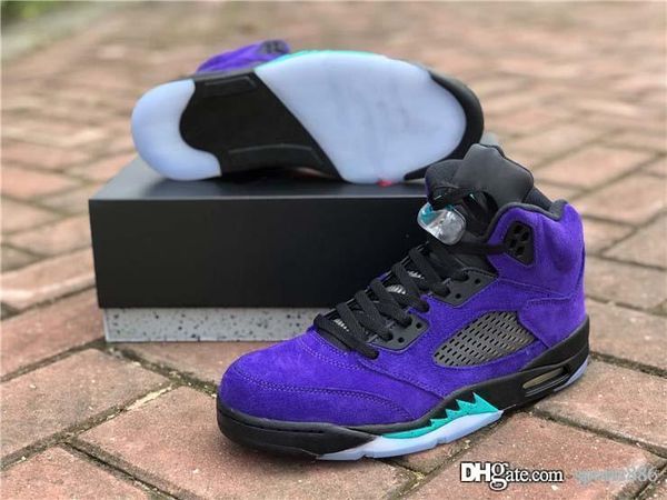 

air authentic 5 alternate grape men basketball shoes 5s grape ice black athletic shoes clear new emerald suede sports sneakers
