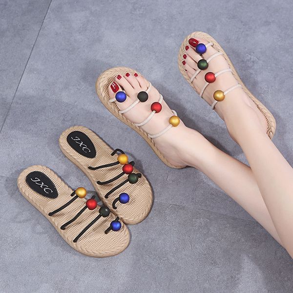 

shoes slippers flat luxury slides shose women summer woman low pantofle designer soft beach 2020 rubber fabric fashion, Black