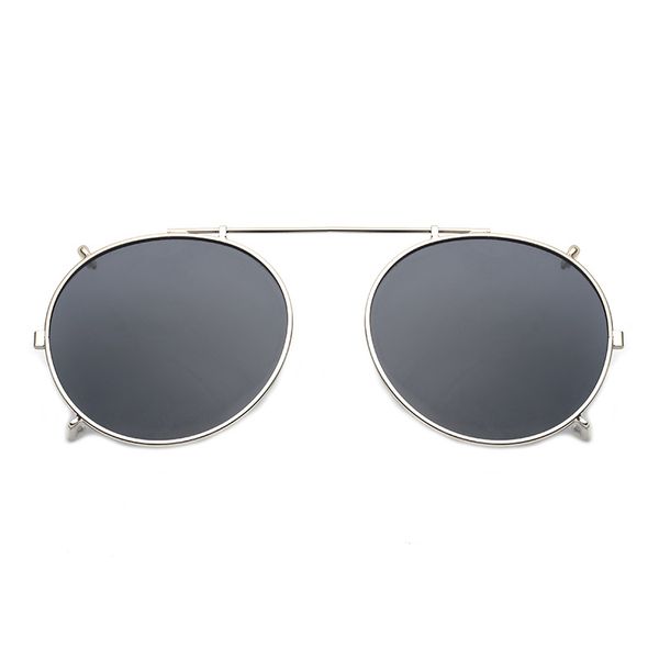 

small round punk polarized sunglasses men women retro metal clip on sun glasses for male vintage gothic goggles nx, White;black