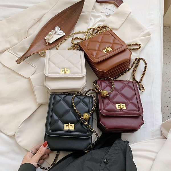 

mini bag women's 2020 fashion new fashion chain shoulder/crossbody bag women's online red all-match rhombus square sling